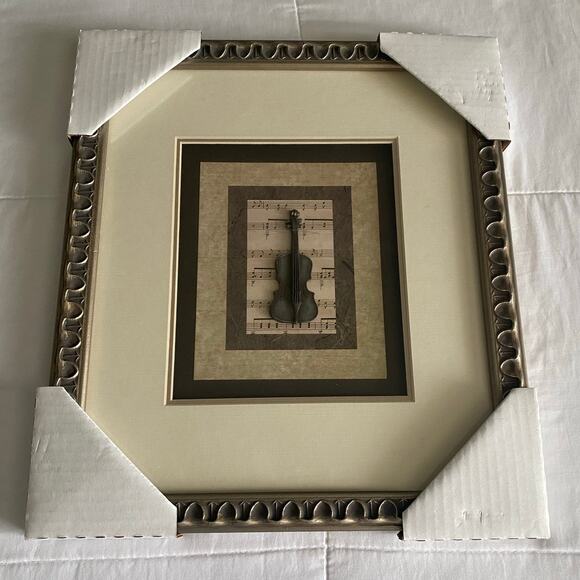 Framed Musical Instrument Art Piece Featuring the Violin - Picture 2 of 8